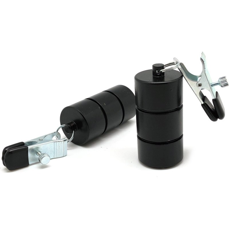 Pulsion-SM nipple clamps Steel nipple clamps with weights, fetish model in the Pulsion-SM style